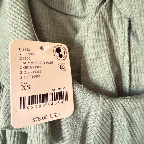 NWT Free People Gilda Tunic Maxi Top Ruffle Slip Lily Pad Green XS OB2249259 - Picture 5 of 9